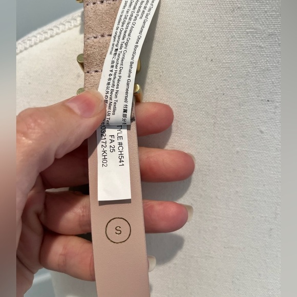 NEW J. Crew thin suede belt light pink size Small - Picture 8 of 8